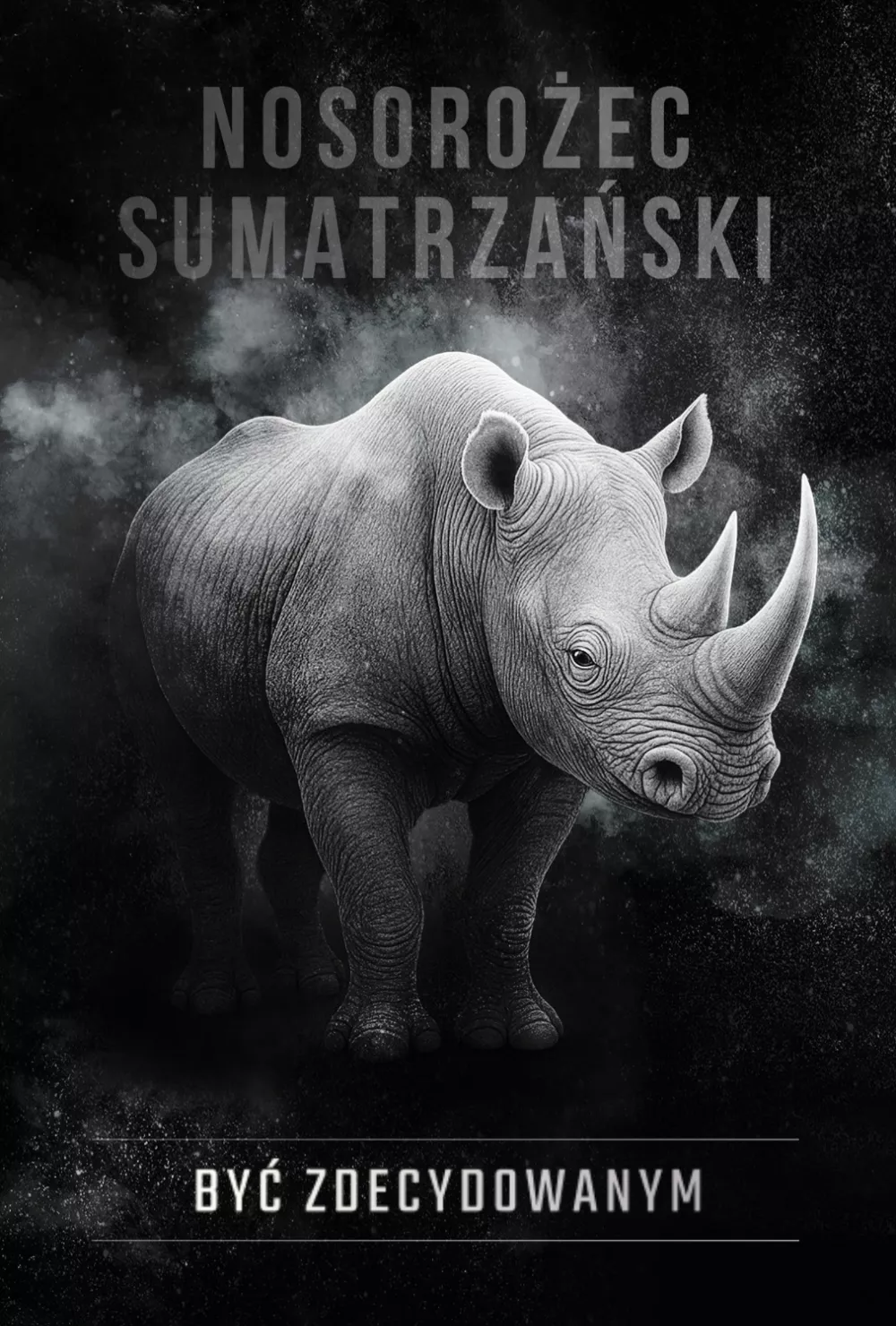 Karta Nosorożec sumatrzański z talii Zasobnik Rozwoju — hasło „być zdecydowanym”